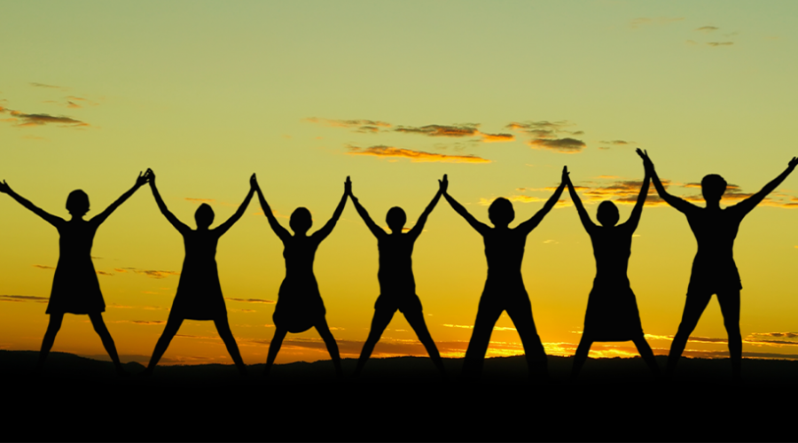women hold diverse healing