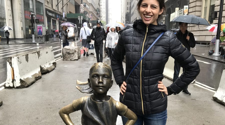 Jackie DeJesse & Fearless Girl Statue in NYC